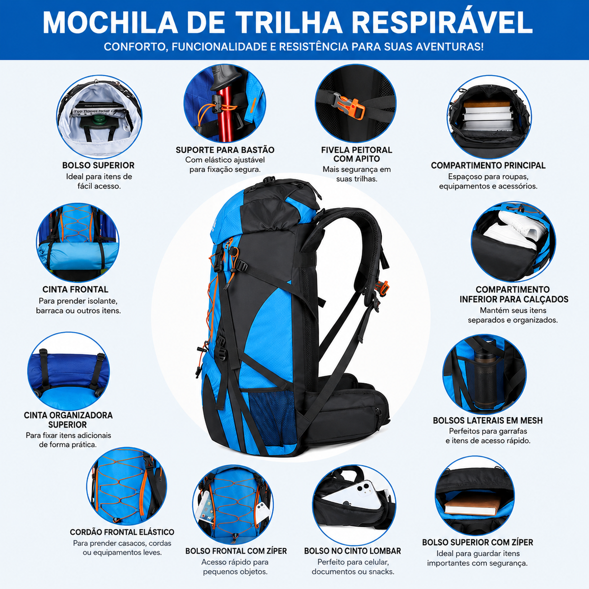 MOCHILA CARGUEIRA TREKKING 65L FALPINE