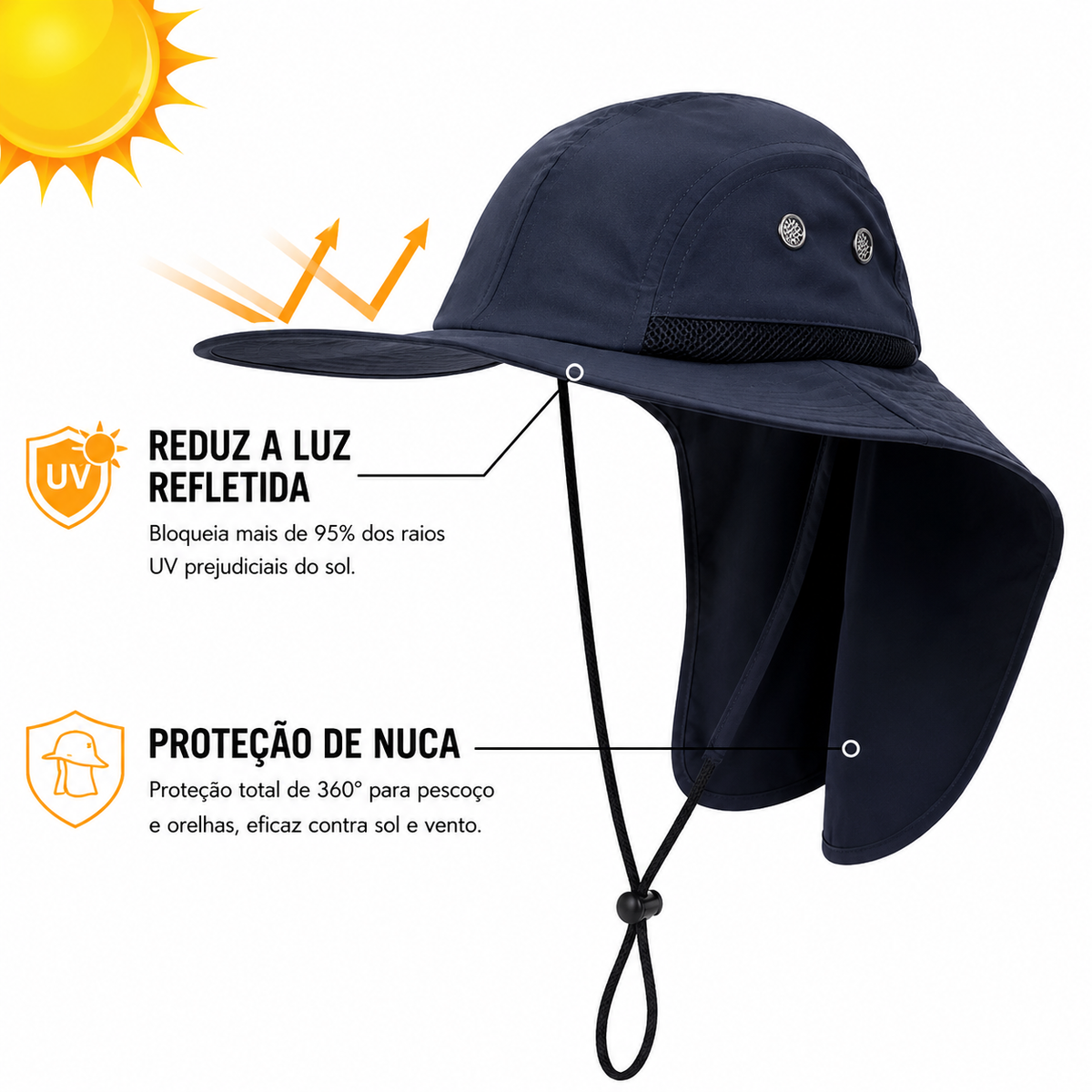 CHAPÉU MASCULINO SAFARI UV NECK FALPINE
