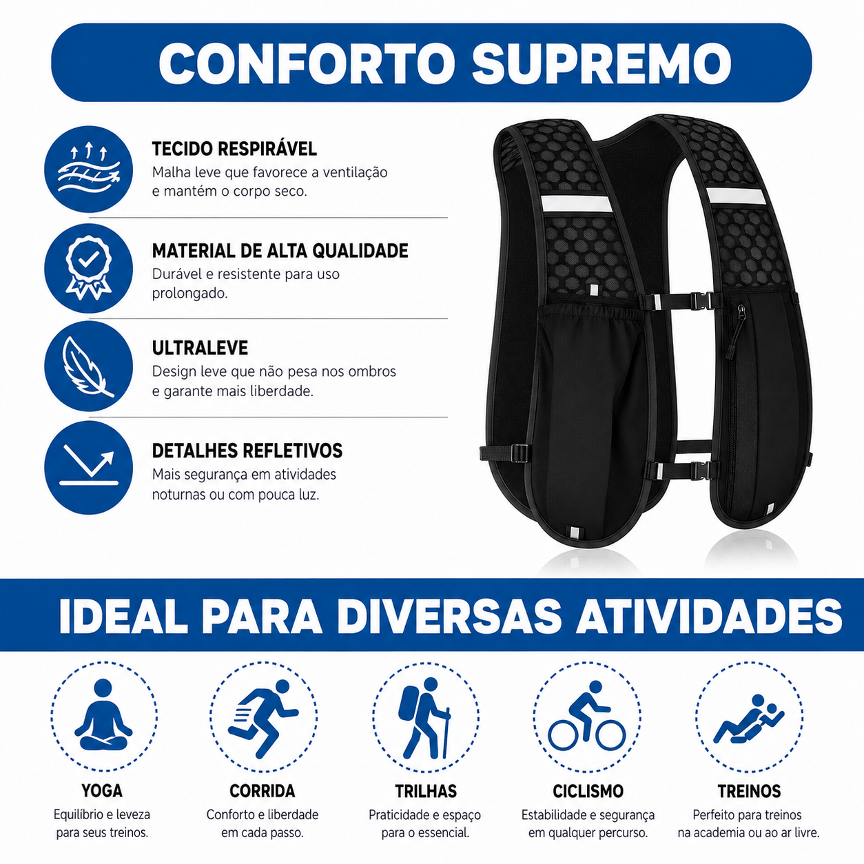 MOCHILA DE HIDRATAÇÃO COLETE TRAIL RUN FALPINE