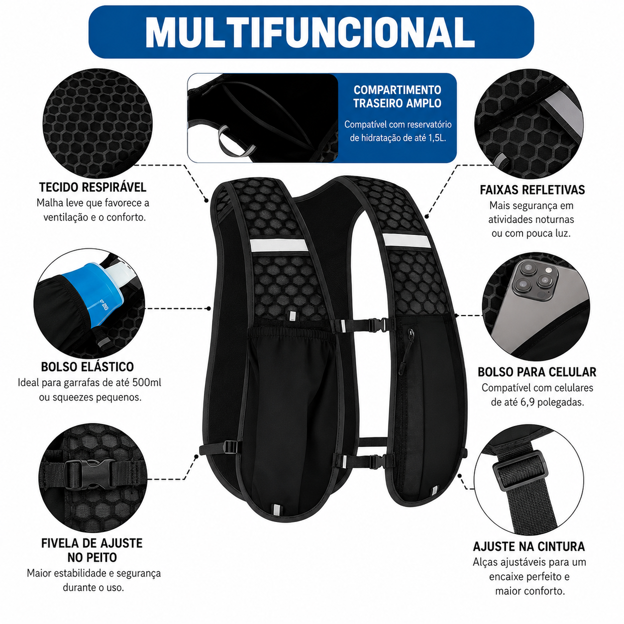 MOCHILA DE HIDRATAÇÃO COLETE TRAIL RUN FALPINE