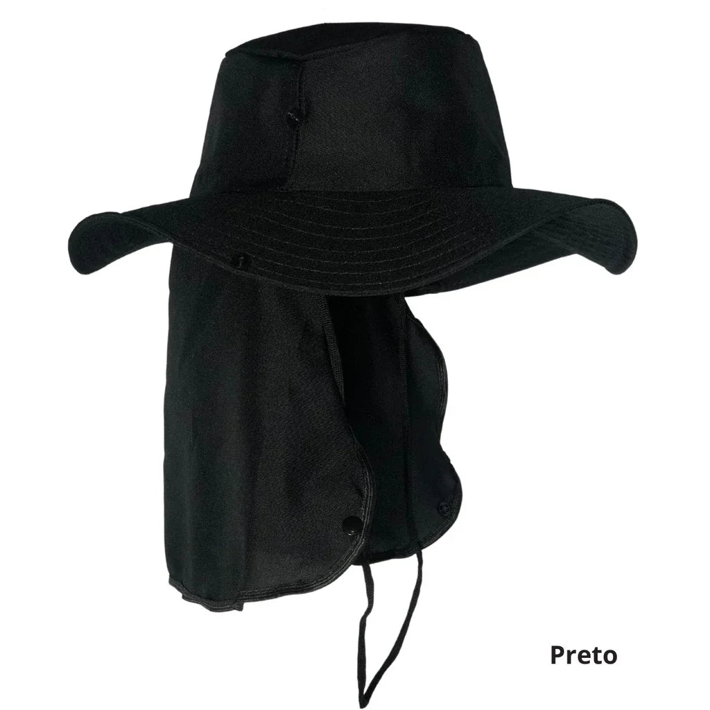 CHAPÉU PESCADOR AUSTRALIANO COM PROTEÇÃO PESCOÇO FALPINE