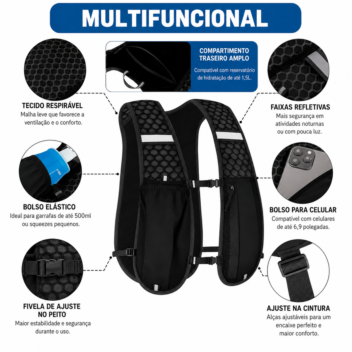 MOCHILA DE HIDRATAÇÃO COLETE TRAIL RUN FALPINE