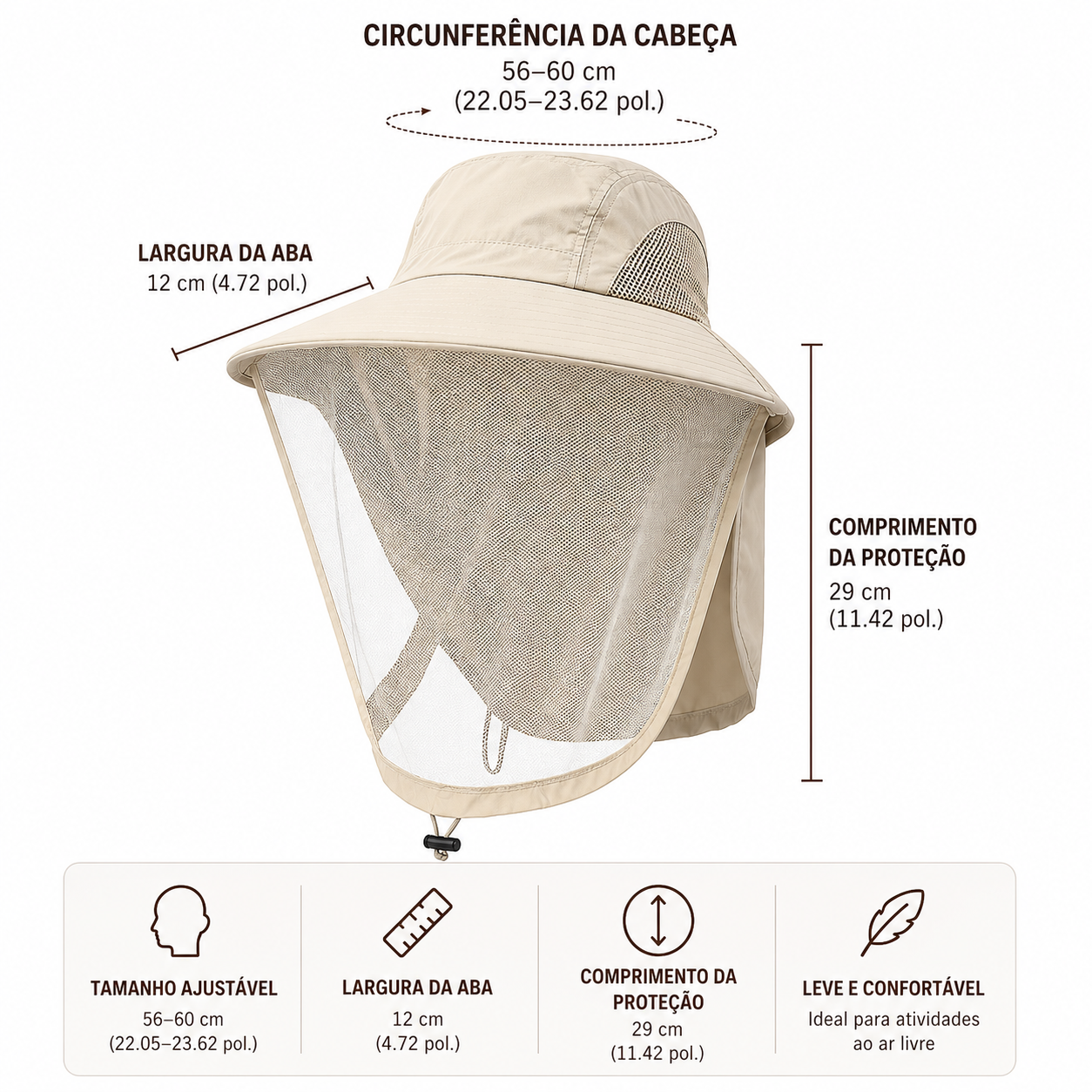 CHAPÉU PROTEÇÃO CONTRA INSETOS MASCULINO FALPINE