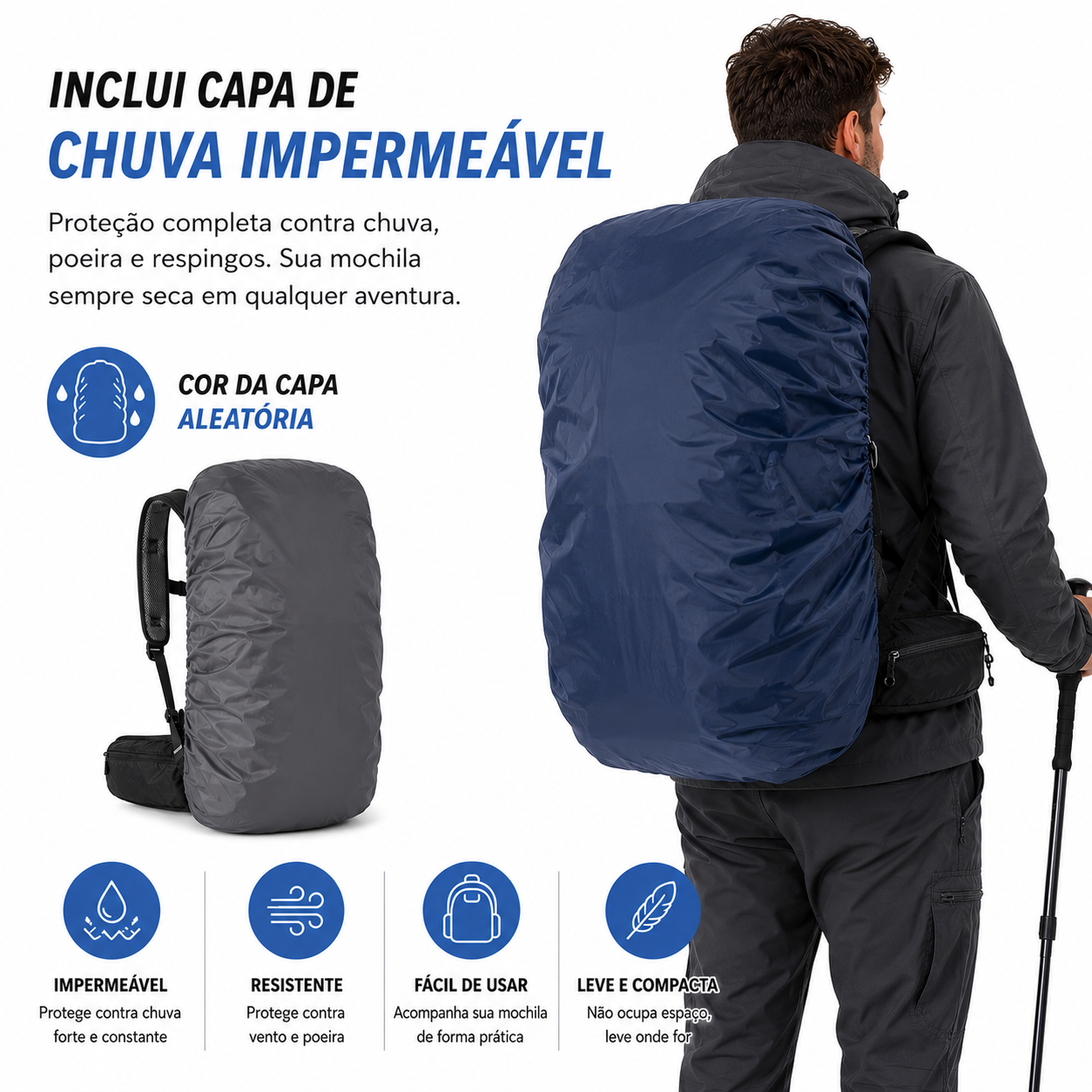MOCHILA CARGUEIRA COM CAPA DE CHUVA 50L FALPINE