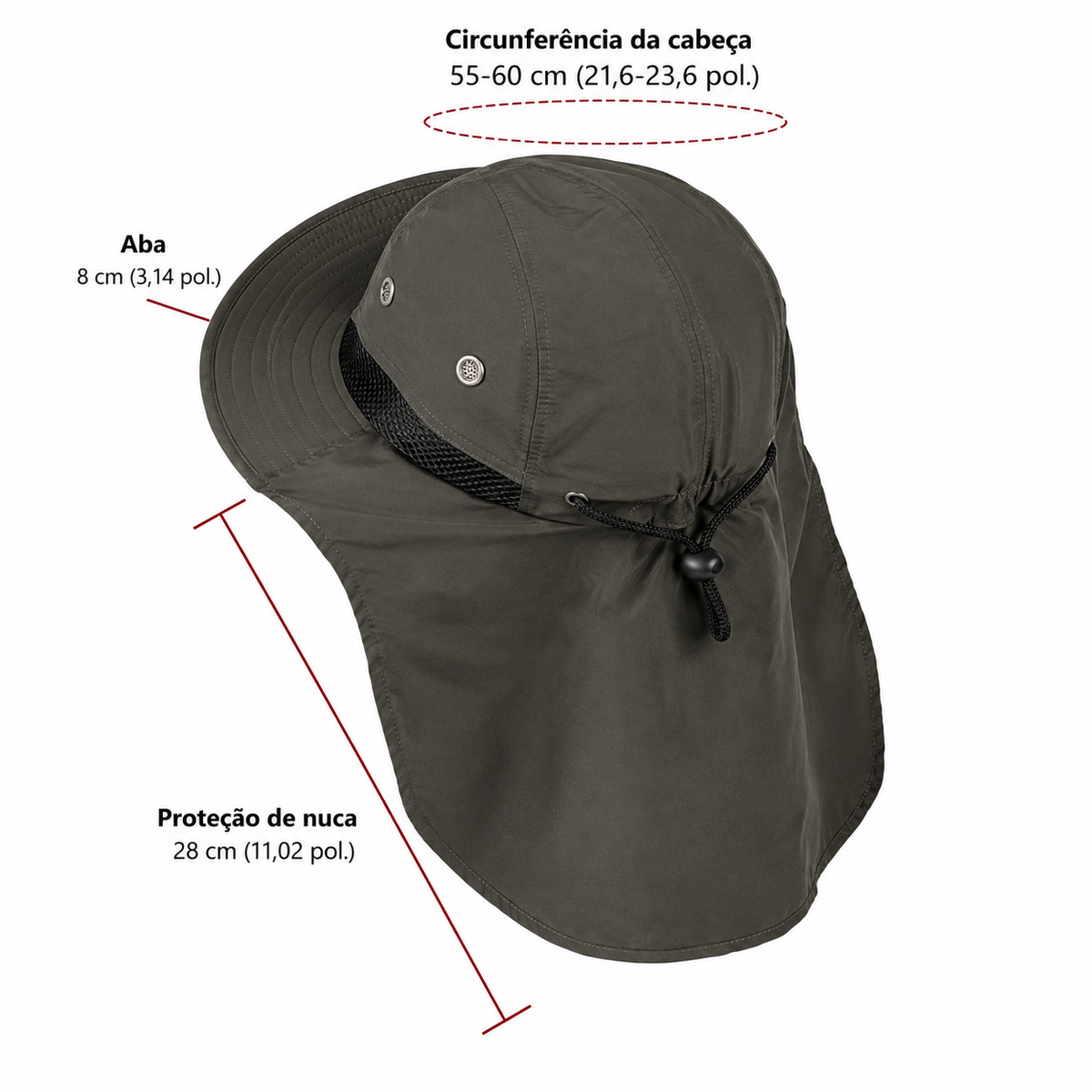 CHAPÉU MASCULINO SAFARI UV NECK FALPINE